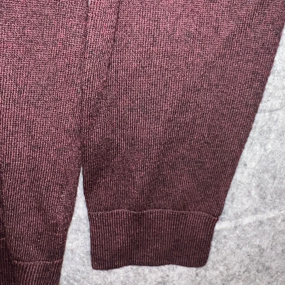 Banana Republic Men's 100% Merino Wool V-Neck Sweater Burgundy Maroon Large